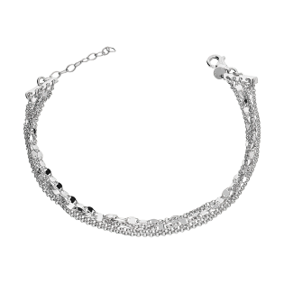 Bransoleta srebrna pięć łańcuszków sploty rolo i blaszki NI XBR11235 ROD próba 925