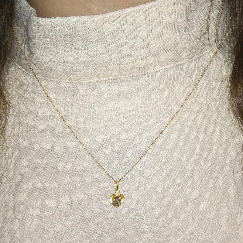 Medalik złoty Częstochowska w żłobionym sercu BC M-1217 próba 585