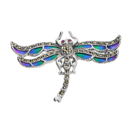 Srebrna Broszka Ważka z Witrażem pr. 925 ZAHIRA - JubilerSezam.pl