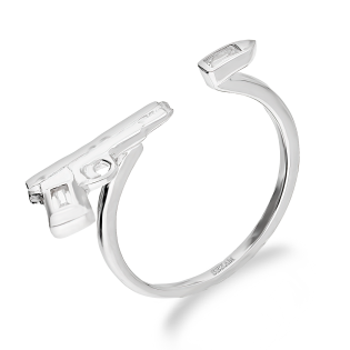 Pierścionek srebrny pistolet i nabój TB 03863 próba 925