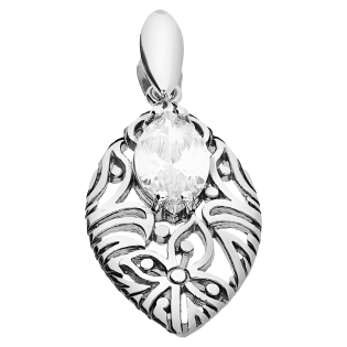 Zawieszka srebrna ażurowa łezka z cyrkonią TB 07397-214481 próba 925