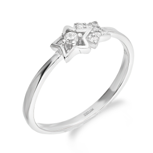 Pierścionek srebrny gwiazdki z cyrkoniami TB 17171 próba 925