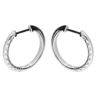 Kolczyki srebrne kółka 15mm z cyrkoniami bokiem/zatrzask AT730 próba 925