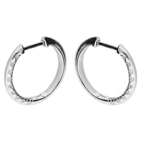 Kolczyki srebrne kółka 15mm z cyrkoniami bokiem/zatrzask AT730 próba 925