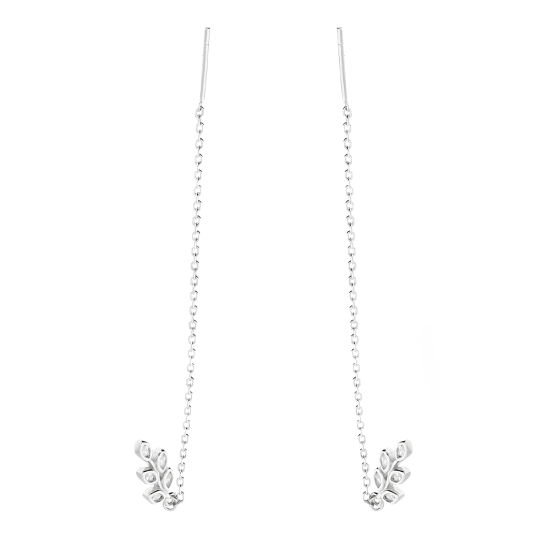 Srebrne kolczyki gałązki z cyrkoniami pr. 925 - JubilerSezam.pl