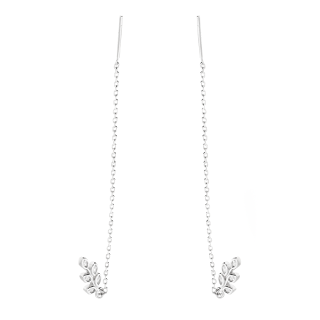 Srebrne kolczyki gałązki z cyrkoniami pr. 925 - JubilerSezam.pl