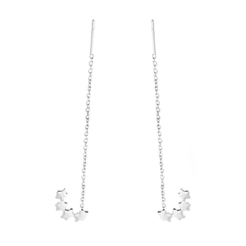 Srebrne kolczyki gwiazdki przeciągane pr. 925 - JubilerSezam.pl