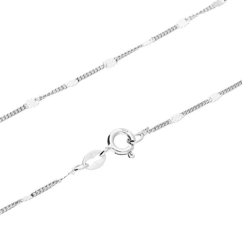 Łańcuszek srebrny fantazja pancer i blaszki BC 1100-035 ROD próba 925