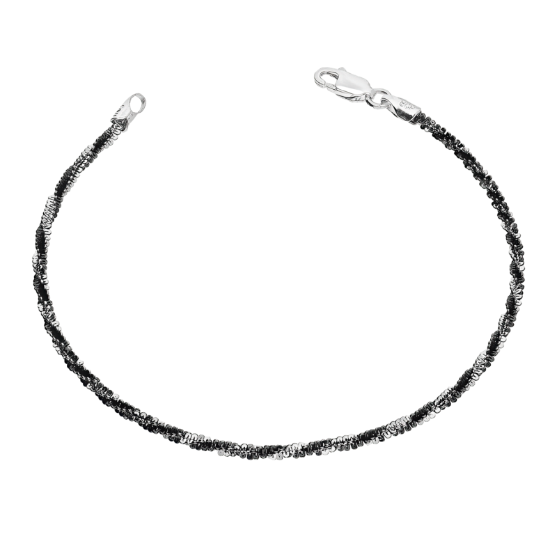 Srebrna Bransoleta Daisy Czarna pr. 925 - JubilerSezam.pl