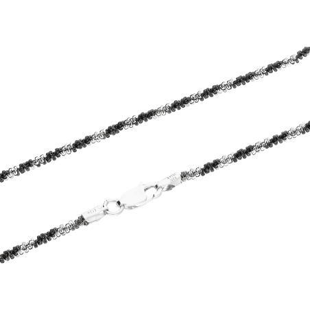 Łańcuszek srebrny daisy BC 1820-040 BLACK próba 925