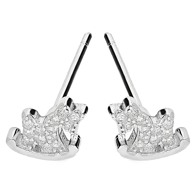 Kolczyki srebrne dla dziewczynki koń na biegunach z cyrkoniami/sztyft DA964 próba 925