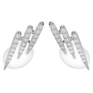 Kolczyki srebrne trzy sople z białymi cyrkoniami/sztyft DA970 próba 925