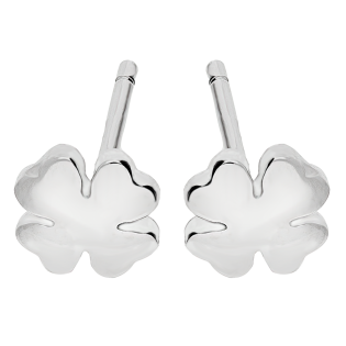 Kolczyki srebrne gładka koniczyna z serc/sztyft DA973 próba 925