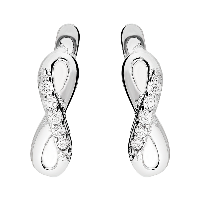 Srebrne kolczyki Infinity dla dziewczynki - JubilerSezam.pl