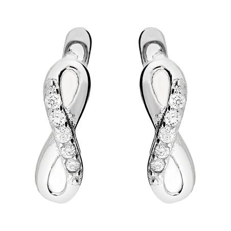 Kolczyki srebrne dla dziewczynki infinity z cyrkoniami/ang.zap. DA981 próba 925