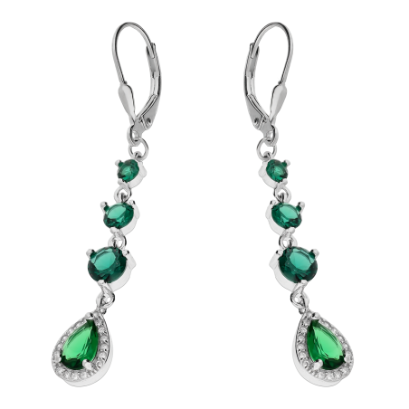 Kolczyki markiza kropla b+z+cyr 3ł x6/big HS A0660 szmaragd ROD próba 925