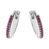 Kolczyki srebrne kółka z fuksjowymi cyrkoniami/zatrzask HS1471 fuksja próba 925