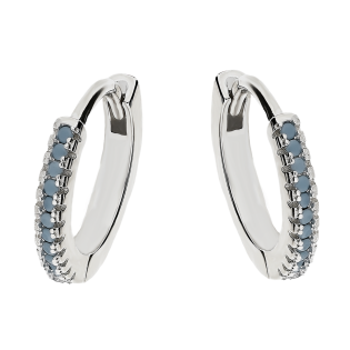 Kolczyki srebrne kółka z nano turkus/zatrzask HS1471 nano turkus próba 925