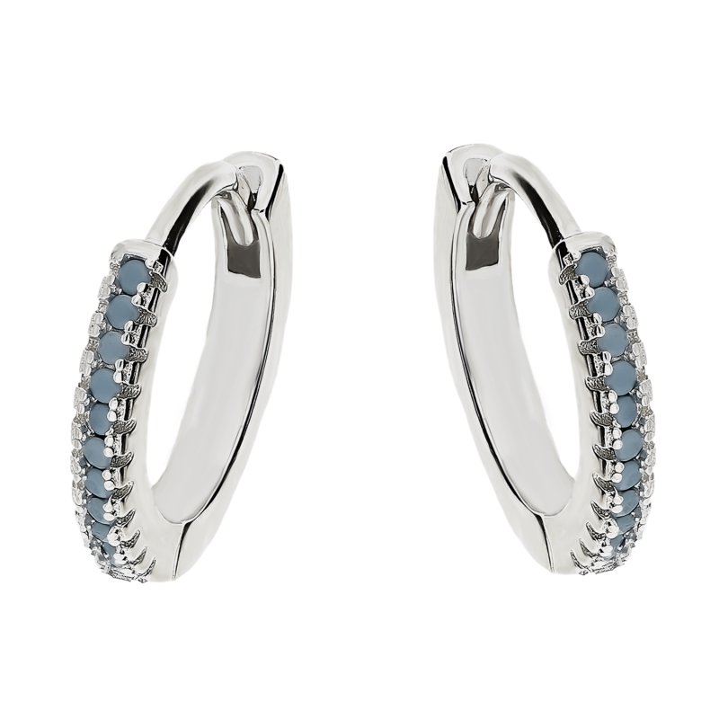 Kolczyki srebrne kółka z nano turkus/zatrzask HS1471 nano turkus próba 925