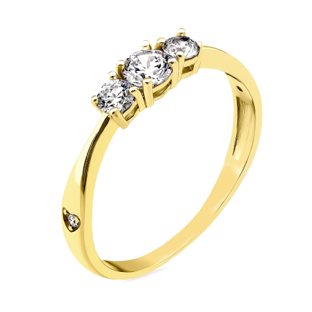 Pierścionek złoty NOBLE z cyrkoniami x3 PX 1181 próba 585