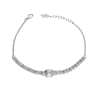 Srebrna Bransoletka z Cyrkoniami Markiza pr. 925 - JubilerSezam.pl