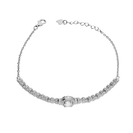 Srebrna Bransoletka z Cyrkoniami Markiza pr. 925 - JubilerSezam.pl