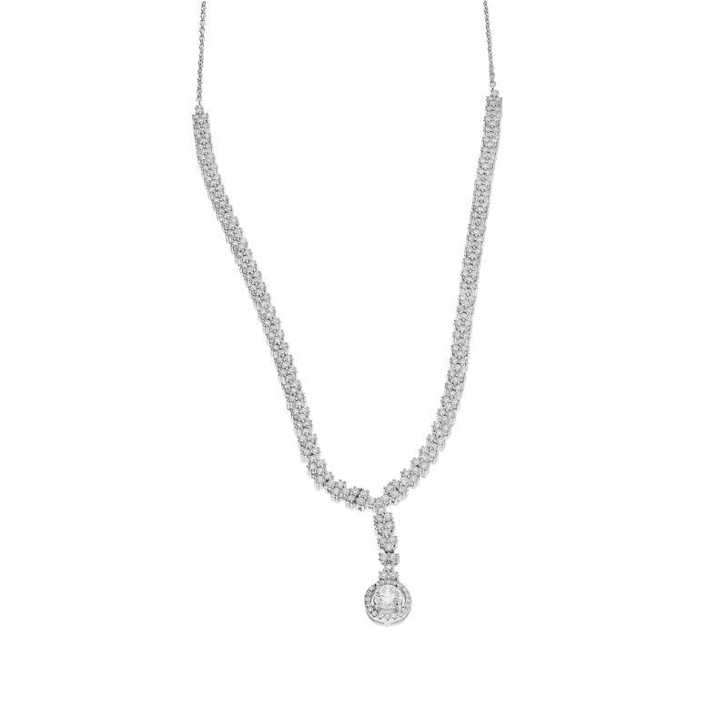 Srebrny Naszyjnik Markiza z Cyrkoniami pr. 925 - JubilerSezam.pl