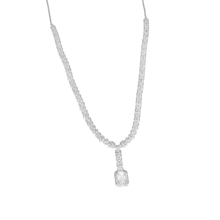 Naszyjnik srebrny prostokątna markiza i białe cyrkonie/anker HS1768-1 próba 925