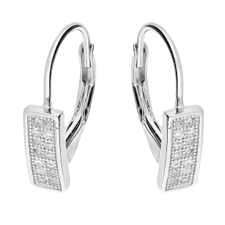 Kolczyki srebrne blaszki z dwoma rzędami cyrkonii/big.zam. HS1774 próba 925