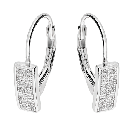Kolczyki srebrne blaszki z dwoma rzędami cyrkonii/big.zam. HS1774 próba 925