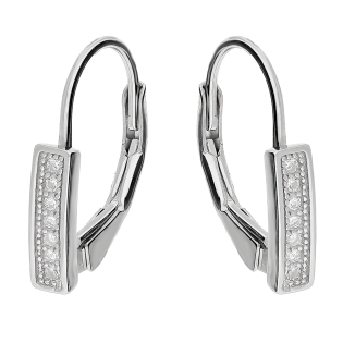 Srebrne kolczyki blaszki z cyrkoniami pr. 925 - JubilerSezam.pl