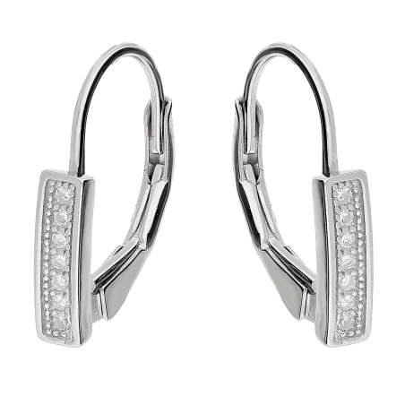 Kolczyki srebrne blaszki z rzędem białych cyrkonii/big.zam. HS1774-1 próba 925