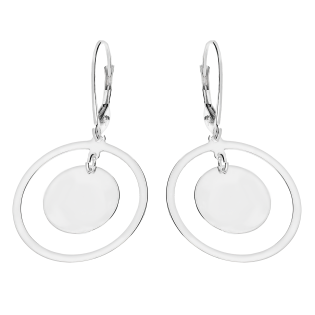 Kolczyki srebrne gładkie koło i koło ramka/big.zam. SZ293 próba 925
