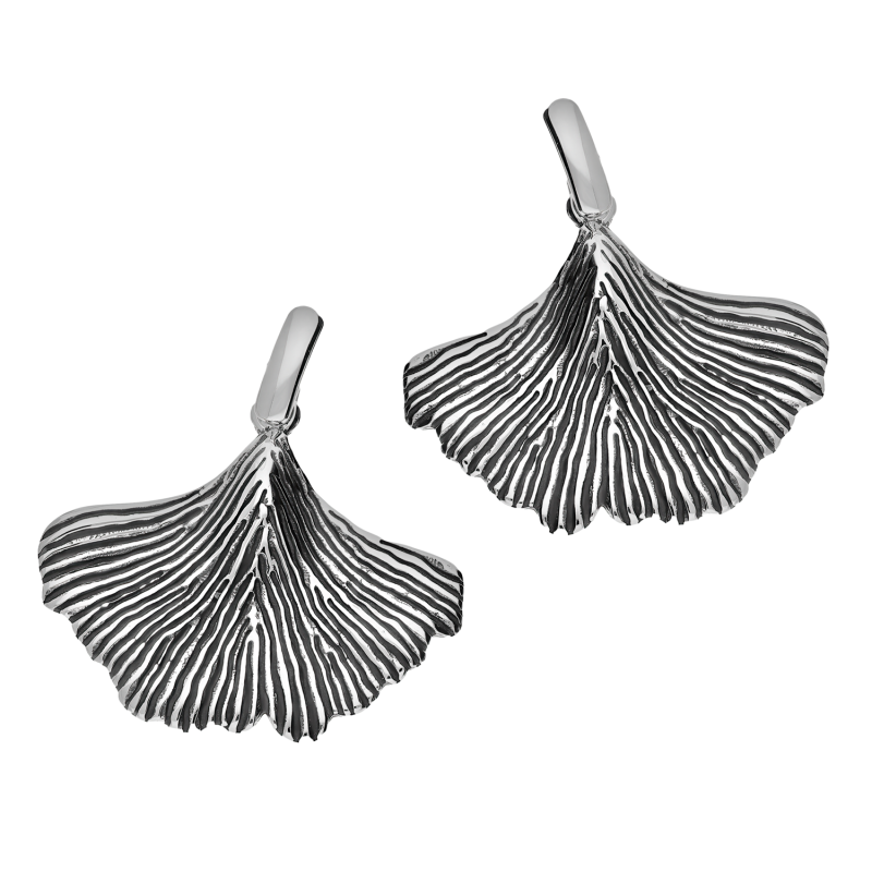 Kolczyki srebrne wachlarz tłoczony/sztyft SZ303 próba 925