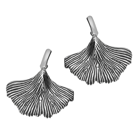 Kolczyki srebrne wachlarz tłoczony/sztyft SZ303 próba 925