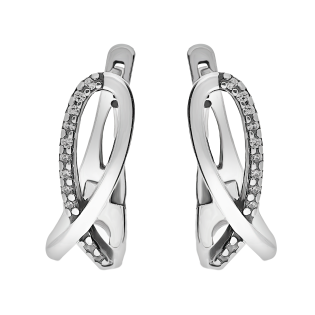 Kolczyki srebrne infinity z białymi cyrkoniami/ang.zap. SZ309 próba 925
