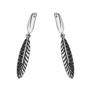 Kolczyki srebrne pióro blask/ang.zap SZ310 próba 925