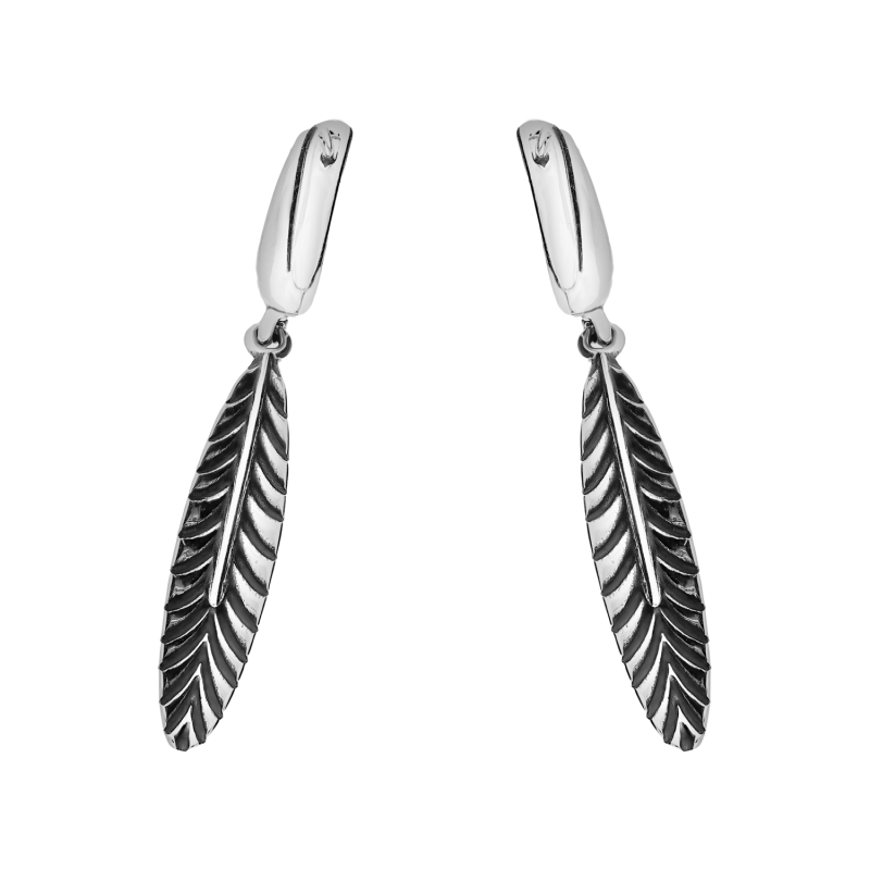 Kolczyki srebrne pióro blask/ang.zap SZ310 próba 925