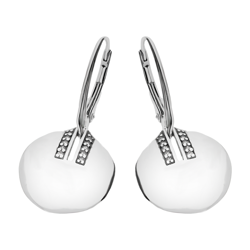 Kolczyki srebrne koło z dwoma rzędami białych cyrkonii/big.zam. SZ314 próba 925