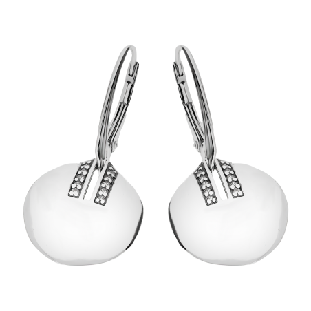 Kolczyki srebrne koło z dwoma rzędami białych cyrkonii/big.zam. SZ314 próba 925