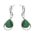 Kolczyki srebrne kropla z zielonym uleksytem jubilerskim/sztyft SZ320 zielony próba 925