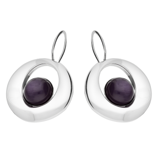 Kolczyki srebrne koło z fioletowym uleksytem jubilerskim/big.zam. SZ321 fioletowy próba 925