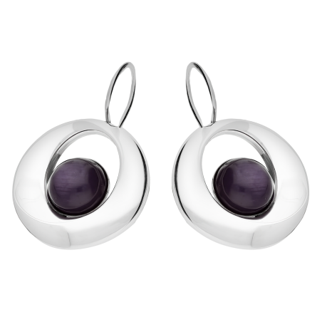 Kolczyki srebrne koło z fioletowym uleksytem jubilerskim/big.zam. SZ321 fioletowy próba 925