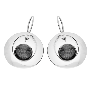 Kolczyki srebrne koło z szarym uleksytem jubilerskim/big.zam. SZ321 szary próba 925