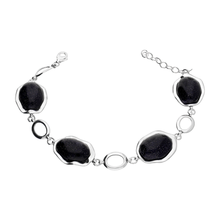 Bransoleta srebrna noc kairu w owalach z falbankami SZ324 noc kairu próba 925