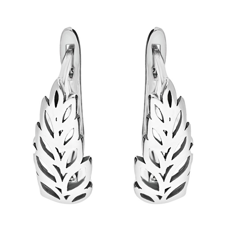 Srebrne kolczyki ażurowe listki pr. 925 - JubilerSezam.pl
