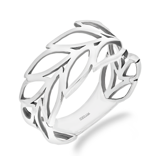 Srebrny Pierścionek Ażurowe Listki pr. 925 - JubilerSezam.pl