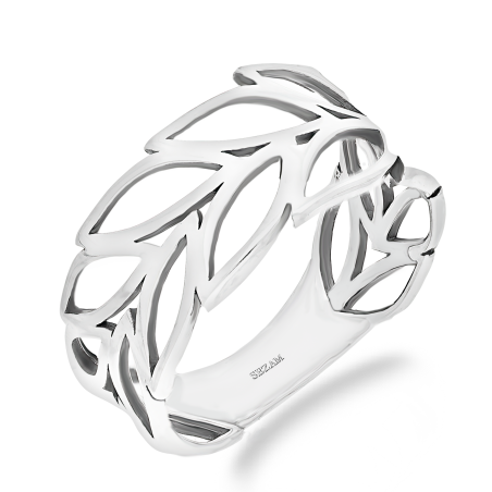 Pierścionek srebrny ażurowe listki SZ332 próba 925