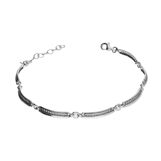 Bransoleta srebrna blaszki z rzędem białych cyrkonii SZ333 próba 925