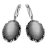 Kolczyki srebrne owal z szarym uleksytem jubilerskim SZ261 uleksyt szary perła próba 925